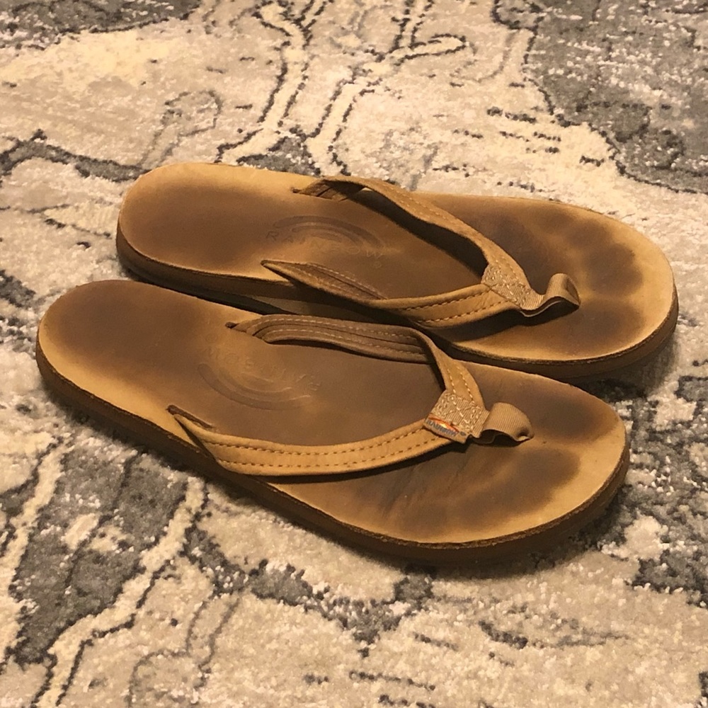Rainbow flip flops - size 6